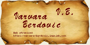 Varvara Berdović vizit kartica